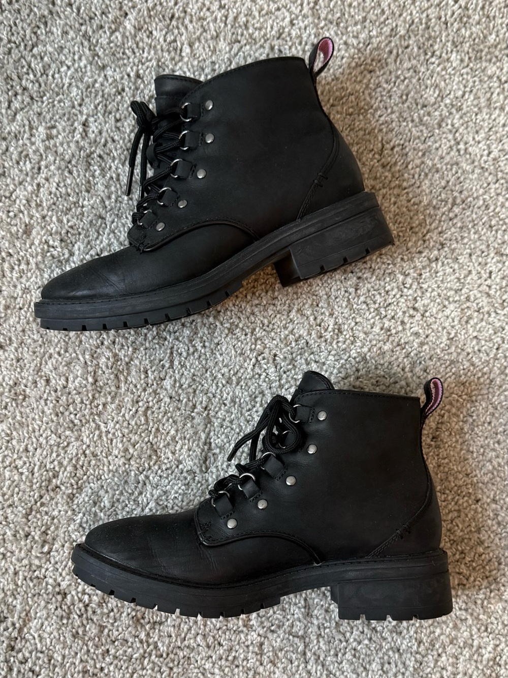 Cole Haan Black Lace-Up Ankle Boots
